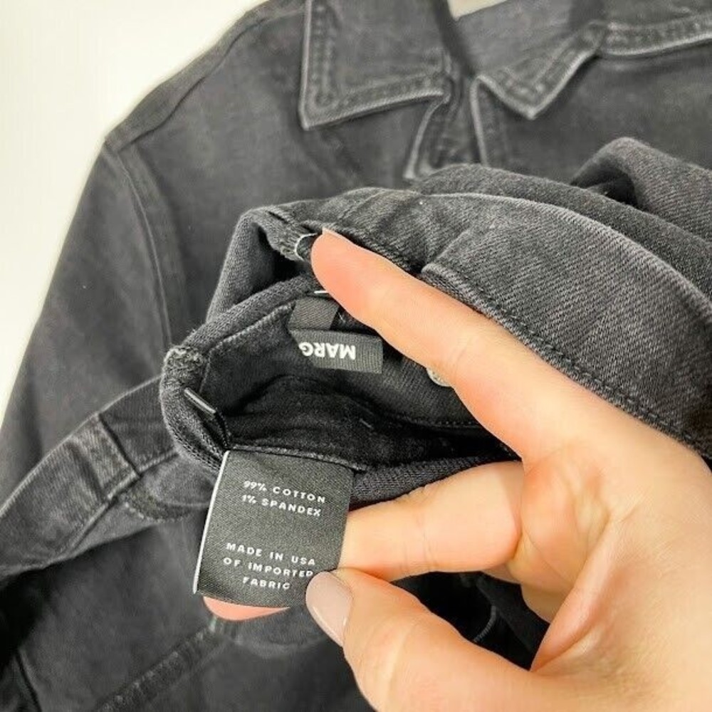 GRLFRND Womens Black Margo Denim Dress Button Distressed Stretch Dress Sz Small - Picture 9 of 11